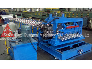PLC Control Glazed Tile Roll Forming Machine Pressing Dies Hydraulic Shear Available