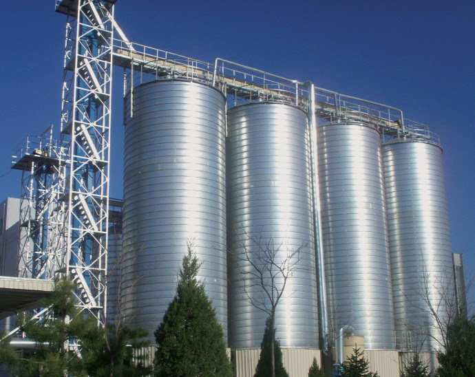 Steel Corrugated Grain Silo Corn Storage Hot Dipped Galvanized Material